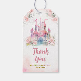 Girl Princess Royal Castle 5th Birthday Tack Presentetikett