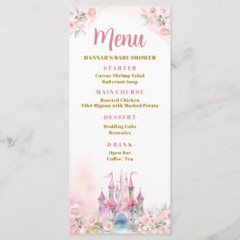 Girl Princess Royal Castle Femte födelsedagen Meny