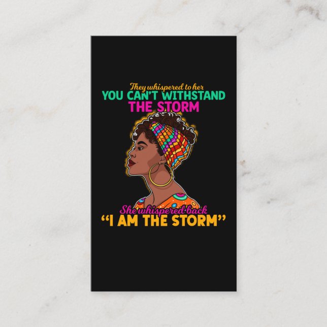 Girl Proud Black African Heritage Visitkort (Framsida)