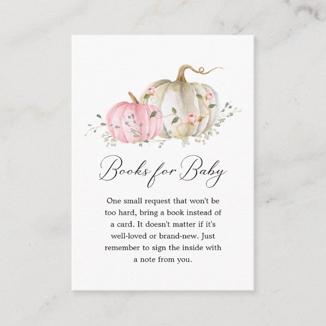 Girl Pumpkin Bokar för Baby-höljeskort Tilläggskort (Framsida)