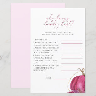 Girl Pumpkin som känner pappa Best Baby Shower Gam