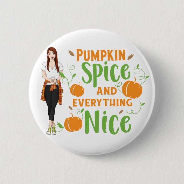 Girl Pumpkin Spice Button Knapp (Framsida)