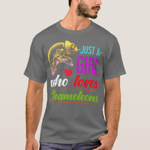 Girl Rainforest Animal Zoo Chameleon T Shirt