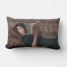 Girl Reading a Bok (Reclining on a Divan) Lumbarkudde