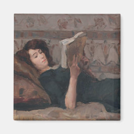 Girl Reading a Bok (Reclining on a Divan) Magnet