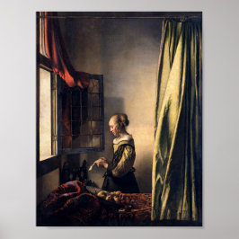 Girl Reading a Brev by Johannes Vermeer Art Poster