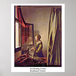 Girl Reading A Brev by Johannes Vermeer Poster
