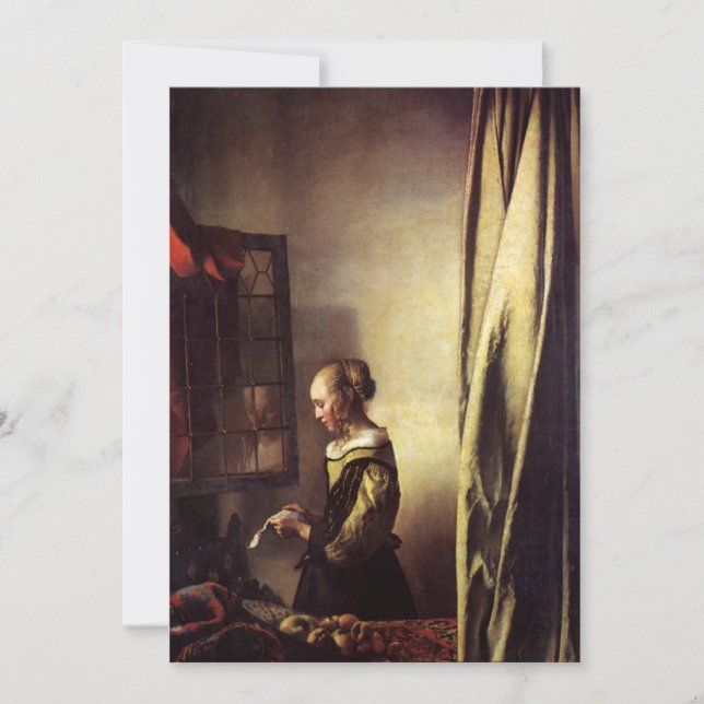 Girl Reading a Brev Inbjudningar (Framsida)