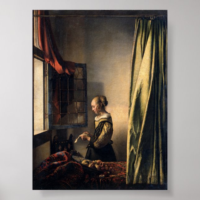 Girl Reading a Brev - Vermeer Poster (Framsidan)