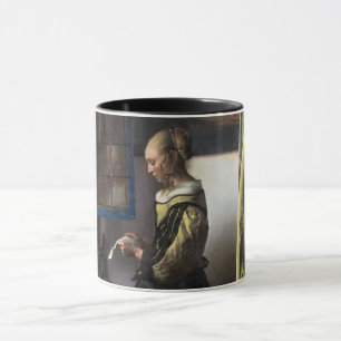 Girl Reading a Brev vid Open Window, Vermeer Mugg