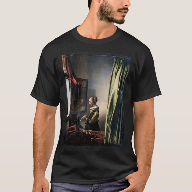 Girl Reading a Brev vid Open Window, Vermeer T Shirt (Framsida)
