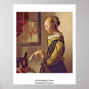 Girl Reading A Letter By Johannes Vermeer Poster