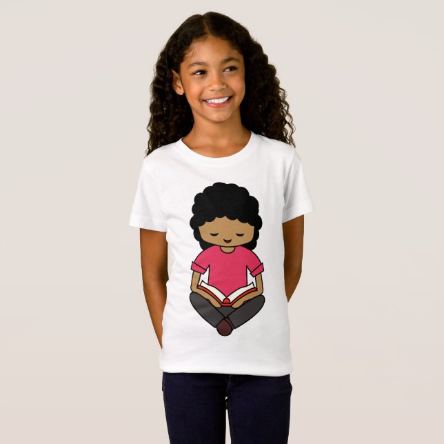 Girl Reading Bok T Shirt (Hel framsida)