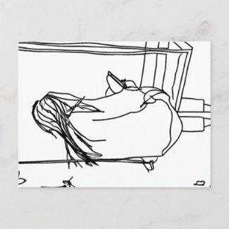 Girl Reading on a Swing Vykort