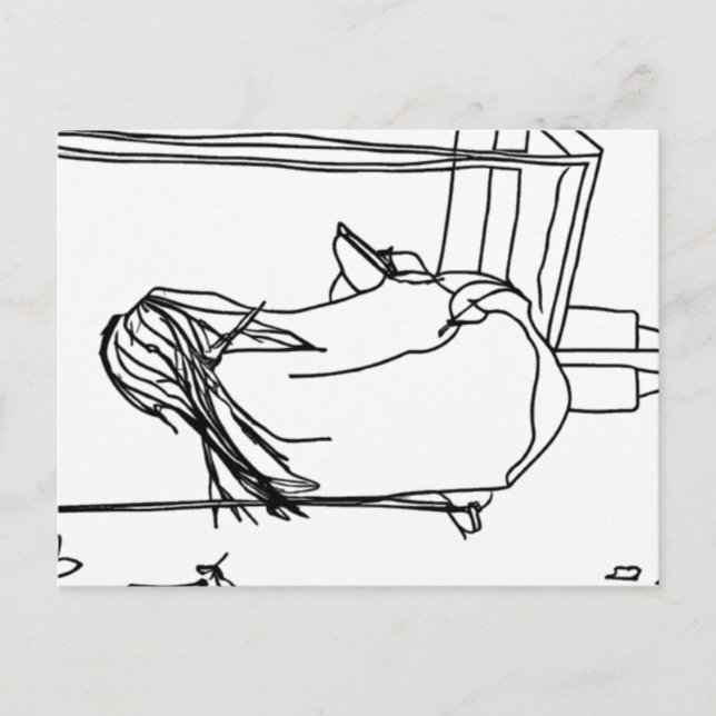 Girl Reading on a Swing Vykort (Framsida)