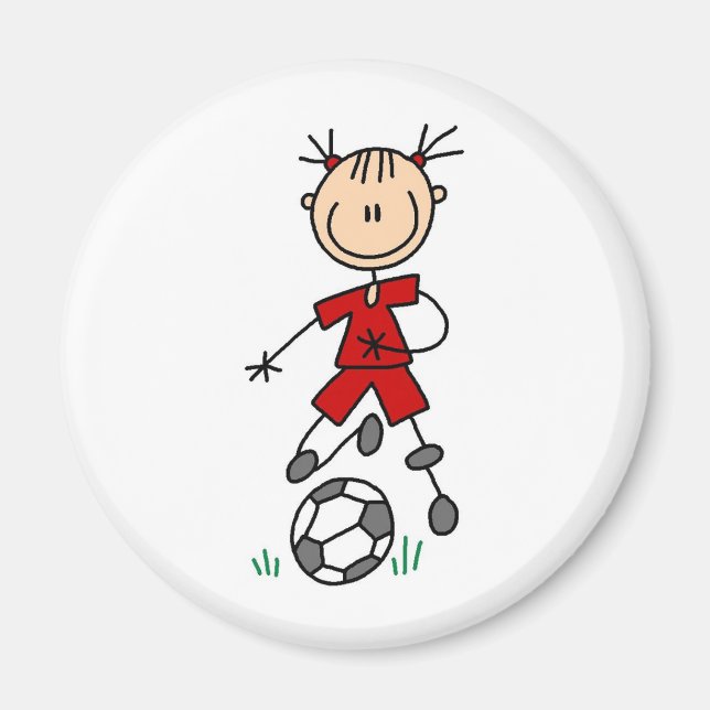 Girl Red Soccer Uniform Magnet (Framsidan)