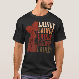 Girl Retro First Namn Lainey Personlig Cowgirl T Shirt