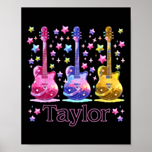 Girl Retro Taylor First Namn Personlig Groovy 8 Poster