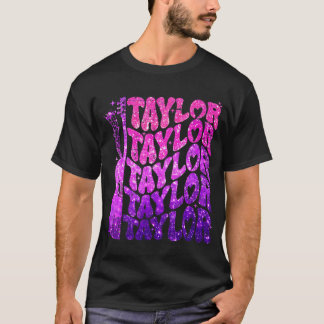 Girl Retro Taylor First Namn Personlig Groovy 8 T Shirt