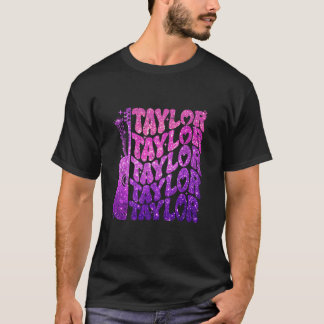 Girl Retro Taylor First Namn Personlig Groovy 8 T Shirt