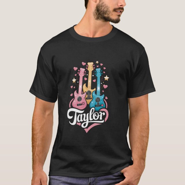 Girl Retro Taylor First Namn Personlig Groovy B T Shirt (Framsida)