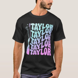 Girl Retro Taylor First Namn Personlig Groovy T Shirt