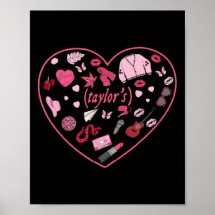 Girl Retro Taylor First Namn Personlig Valentin Poster