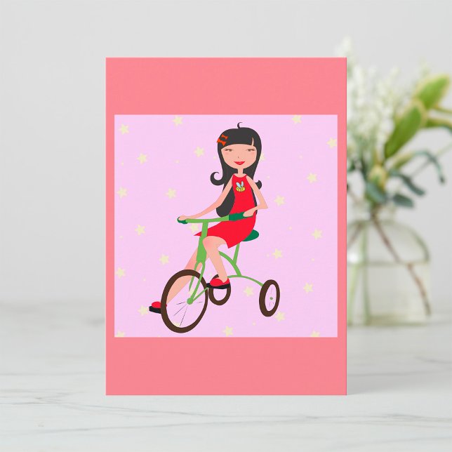 Girl Riding A Bike-inbjudningar Inbjudningar (Skapare uppladdad)