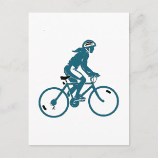 Girl Riding a Bike Vykort
