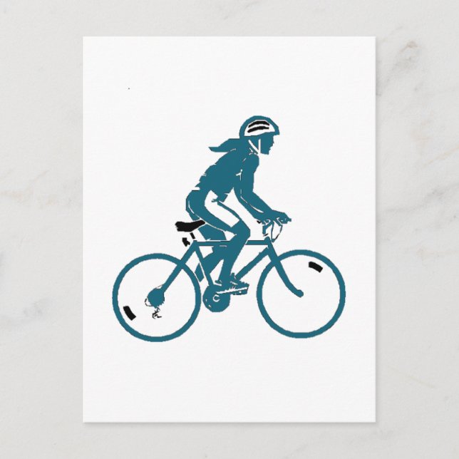Girl Riding a Bike Vykort (Framsida)