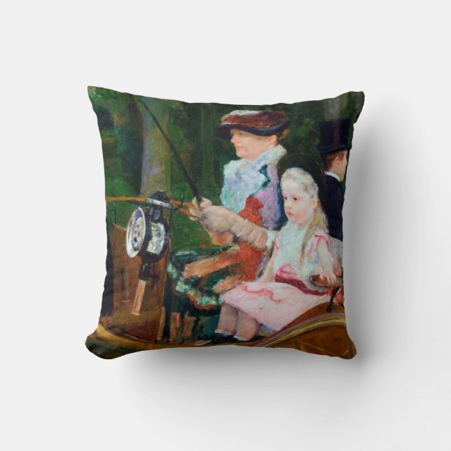 Girl Riding a Carriage, Mary Cassatt Kudde (Framsida)