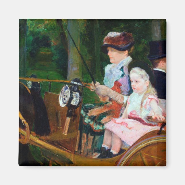Girl Riding a Carriage, Mary Cassatt Magnet (Framsidan)