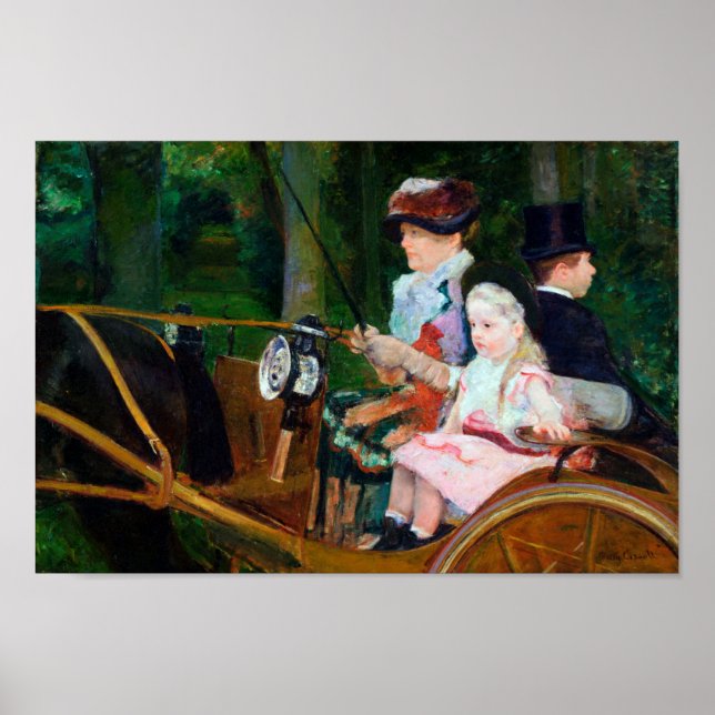 Girl Riding a Carriage, Mary Cassatt Poster (Framsidan)