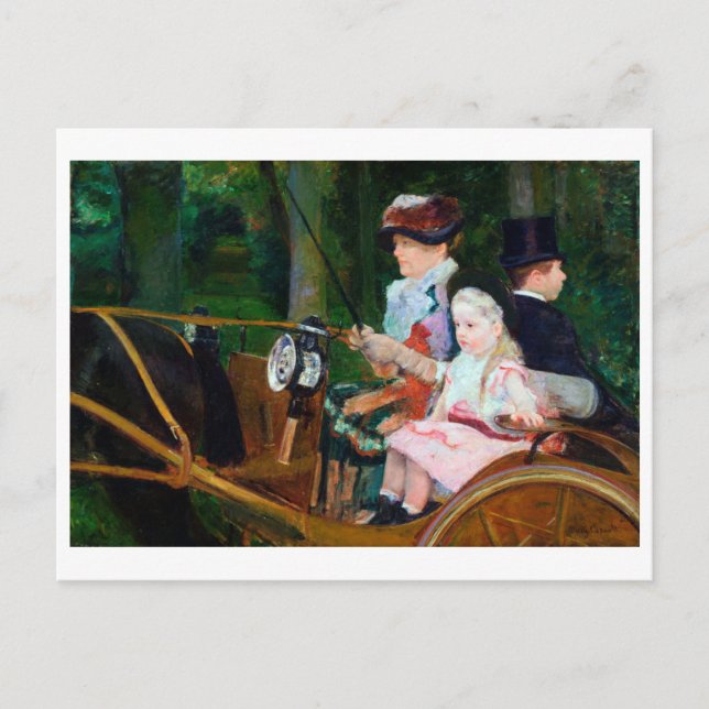Girl Riding a Carriage, Mary Cassatt Vykort (Framsida)
