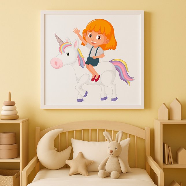 Girl Riding A Unicorn Poster (Skapare uppladdad)