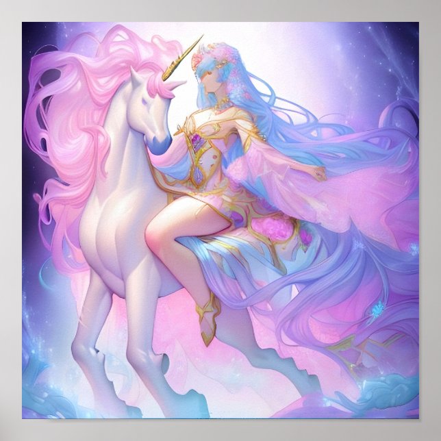 Girl Riding a Unicorn Poster (Framsidan)