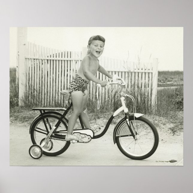 Girl Riding Bicycle Poster (Framsidan)