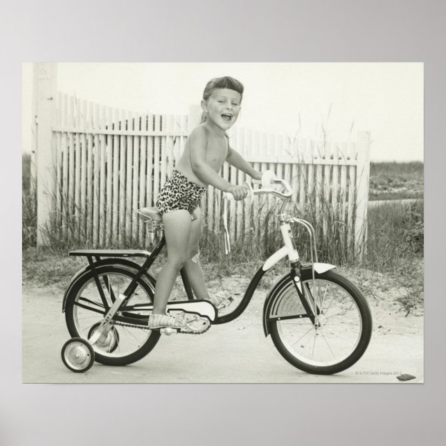 Girl Riding Bicycle Poster (Framsidan)