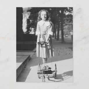 Girl Riding Tricle, 1918 Vykort