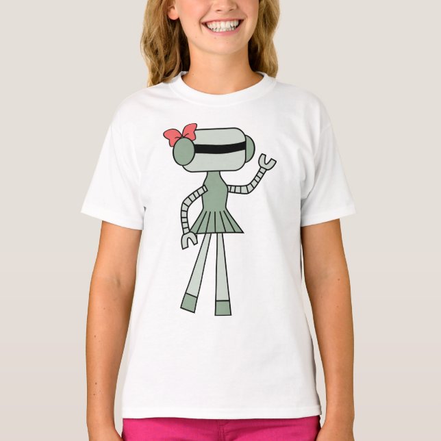 Girl Robot Girls T-Shirt (Framsida)