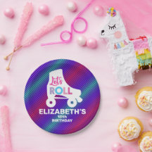 Girl Roller Skating Birthday Låt oss Roll