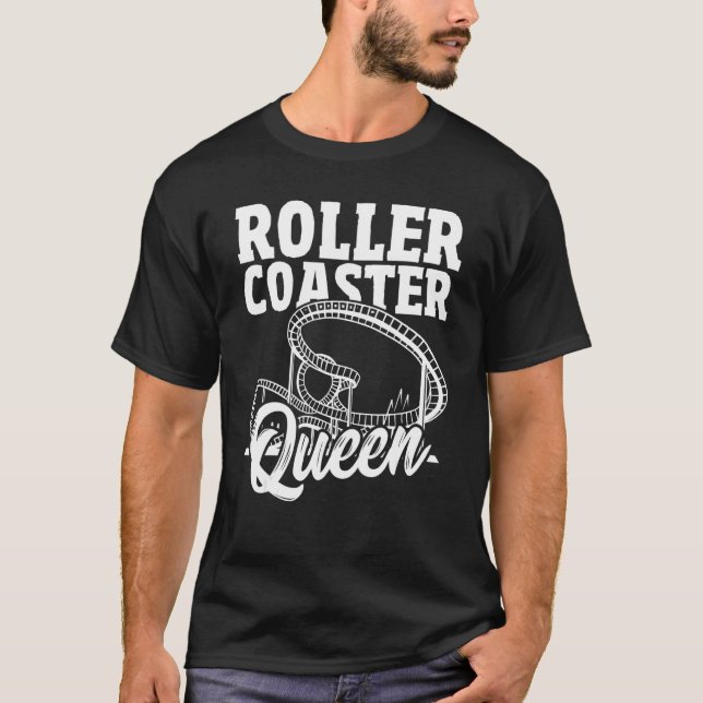Girl Rollercoaster Amusement Theme Park Roller Coa T Shirt (Framsida)