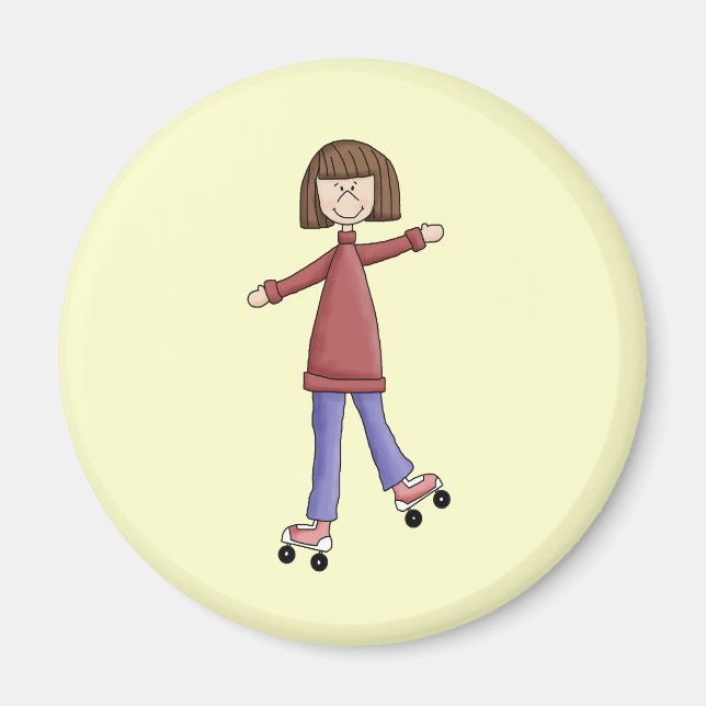 Girl Rollerskating Magnet (Framsidan)