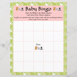 Girl Rosa Baby Bingo Baby Shower Safari Jungle
