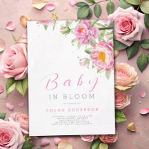 Girl Rosa Blommigt Baby i bloom Shower Cute