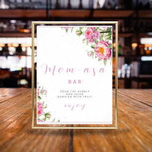 Girl Rosa Blommigt Baby i bloom Shower Cute Poster