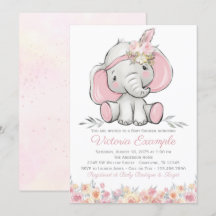 Girl Rosa Boho Elephant Baby Shower