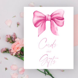 GIRL ROSA BOW-KORT OCH GIFTKORT POSTER