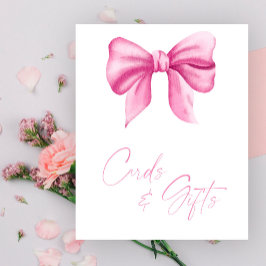 GIRL ROSA BOW-KORT OCH GIFTKORT POSTER