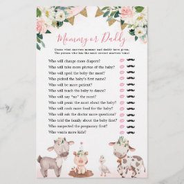 Girl Rosa Farm Baby Shower Mamma eller pappa